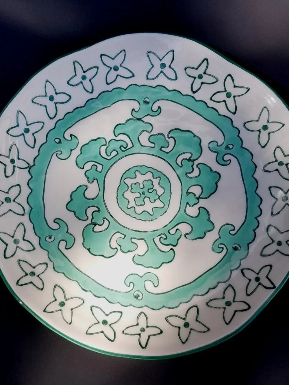 Anthropologie Gloriosa Turquoise White Side Plate